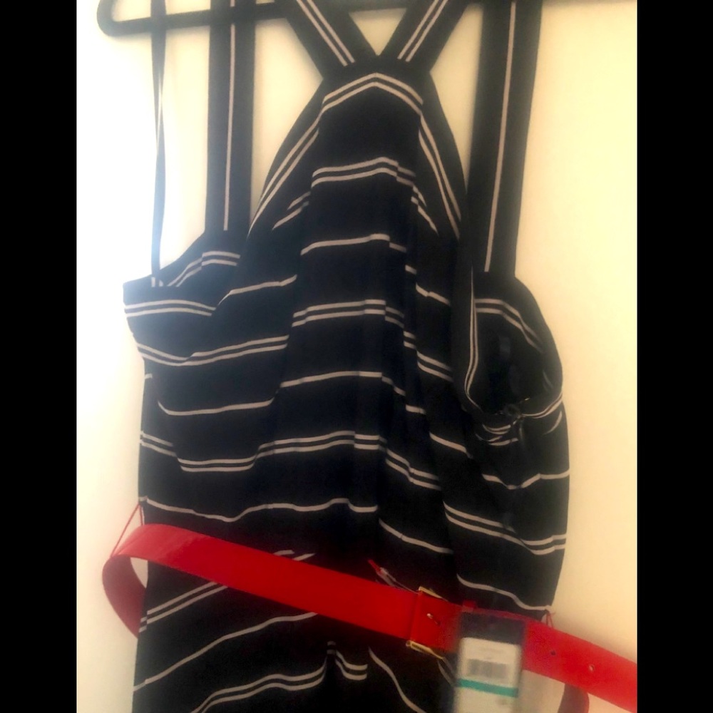 Brand new black with white stripes dress